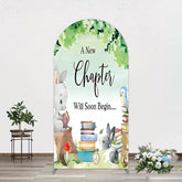 Aperturee - Aperturee Chapter Begin Bunny Books Baby Shower Arch Backdrop